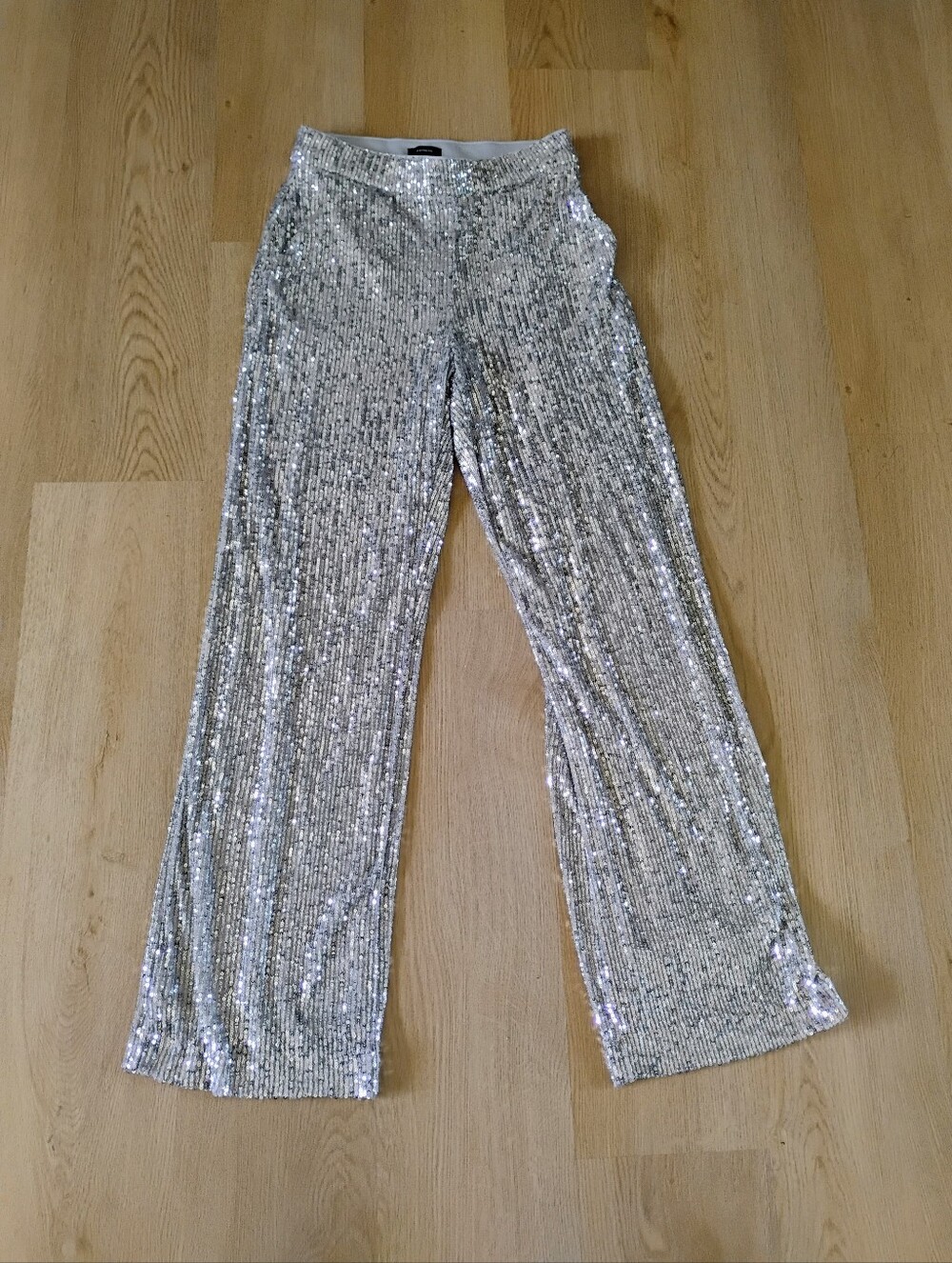 Express Silver Sequin Dress Pants